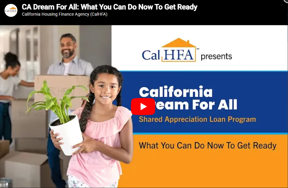 The California Dream For All Shared Appreciation Loan is BACK!